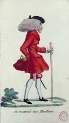 「On m&39;attends aux Feuillants」、フランス革命の似顔絵、c.1791-92（カラーエッチング）